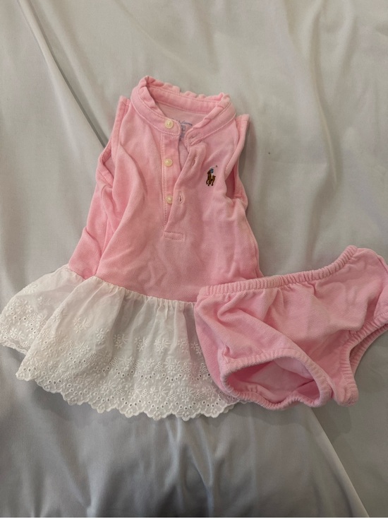 Ralph Lauren Other - Ralph Lauren Pink Polo Dress with White Eyelet Ruffle